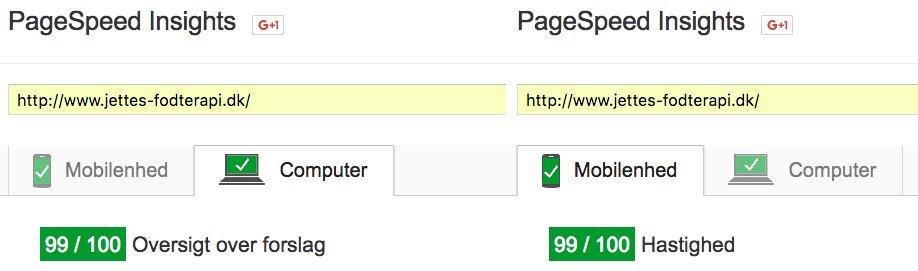 Google Pagespeed Insight - Jettes-fodterapi.dk
